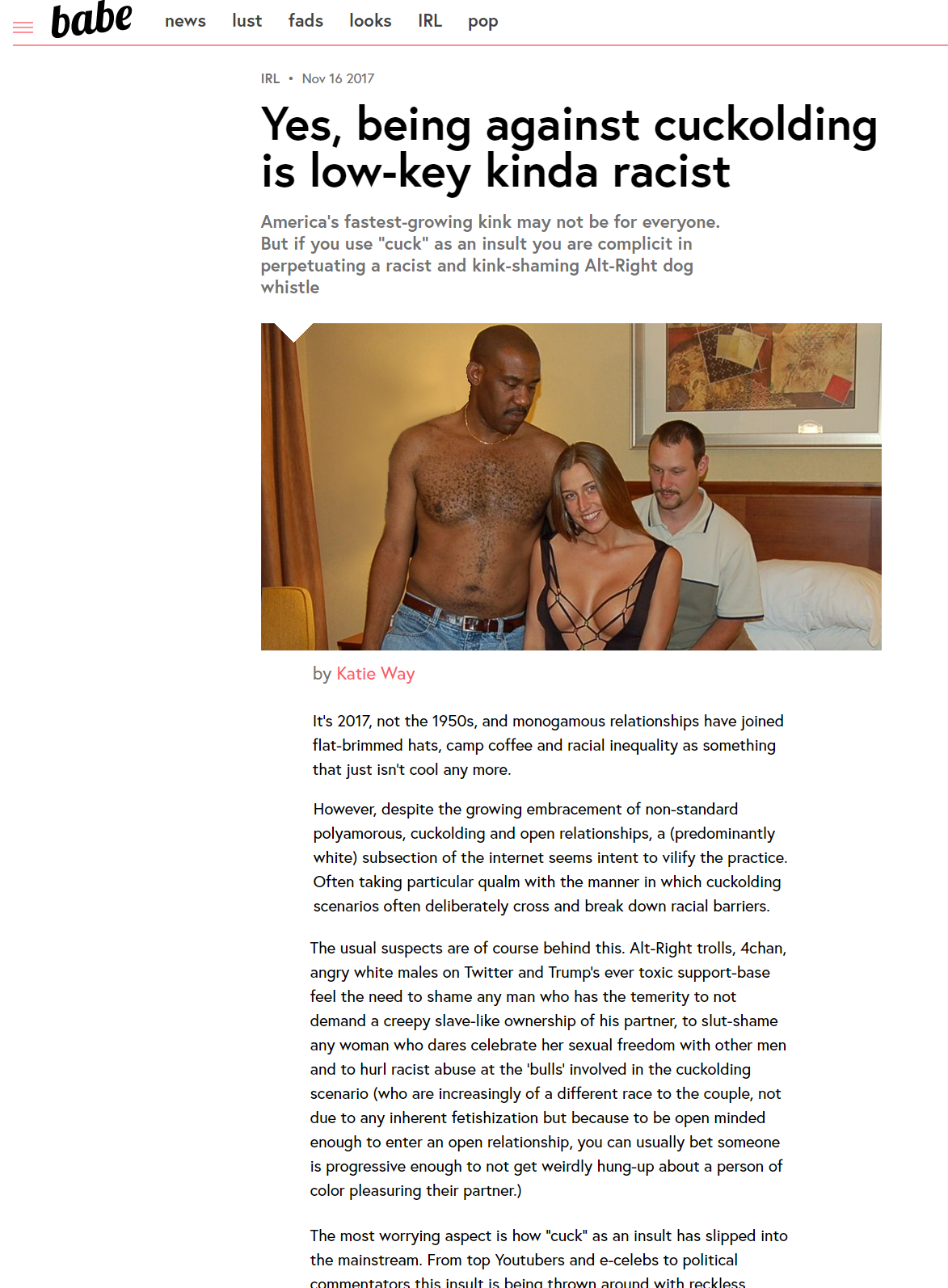 Racist husband cried after finding