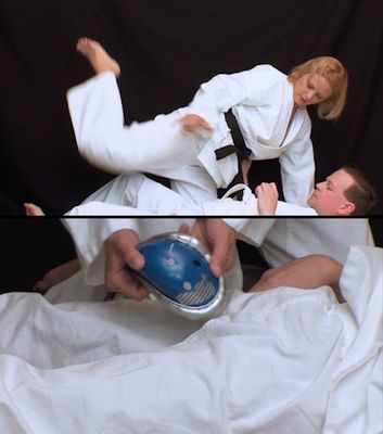 Ballbusting black belt taekwondo girl goes hard