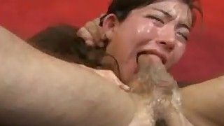 Asian throat fuck